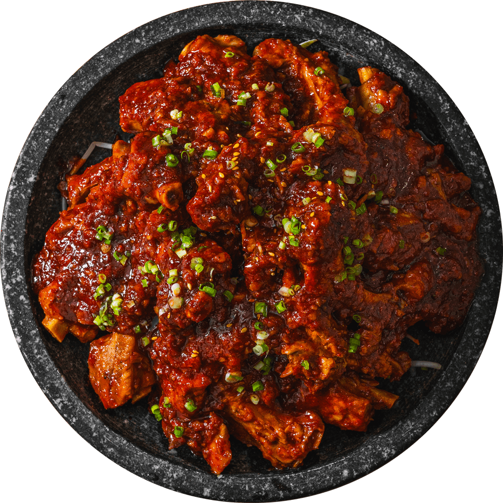고봉당 매콤한 양념 등갈비 클로즈업